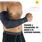Manga compresiva ajustable, protección solar y transpirable.