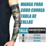 Manga de compresión militar para codo, tabla de tallas.