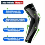 Manga deportiva transpirable y compresiva para rendimiento atlético.